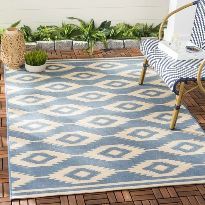 Safavieh Beach House BHS171 Cream / Blue 9' X 12' Rectangle Area Rug