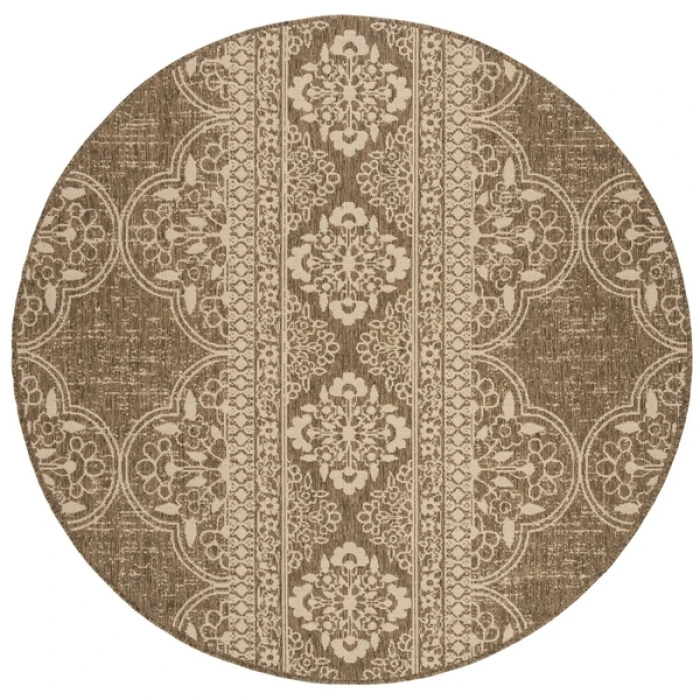 Safavieh Beach House BHS174 Cream / Beige 4' X 4' Round Area Rug