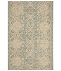 Safavieh Beach House BHS174 Aqua / Cream 8' X 8' Square Area Rug