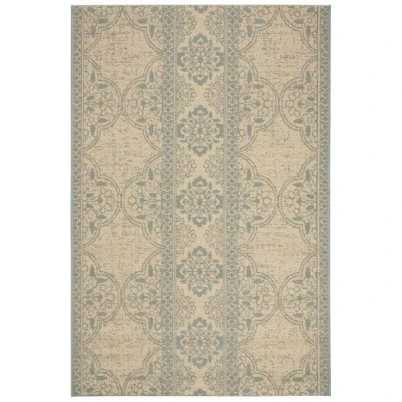 Safavieh Beach House BHS174 Aqua / Cream 4' X 4' Square Area Rug