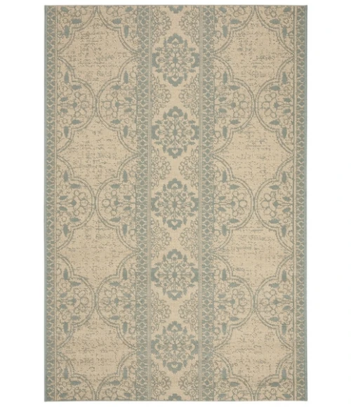 Safavieh Beach House BHS174 Aqua / Cream 8' X 8' Square Area Rug