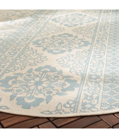 Safavieh Beach House BHS174 Aqua / Cream 8' X 8' Square Area Rug