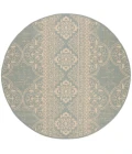 Safavieh Beach House BHS174 Cream / Aqua 4' X 4' Round Area Rug