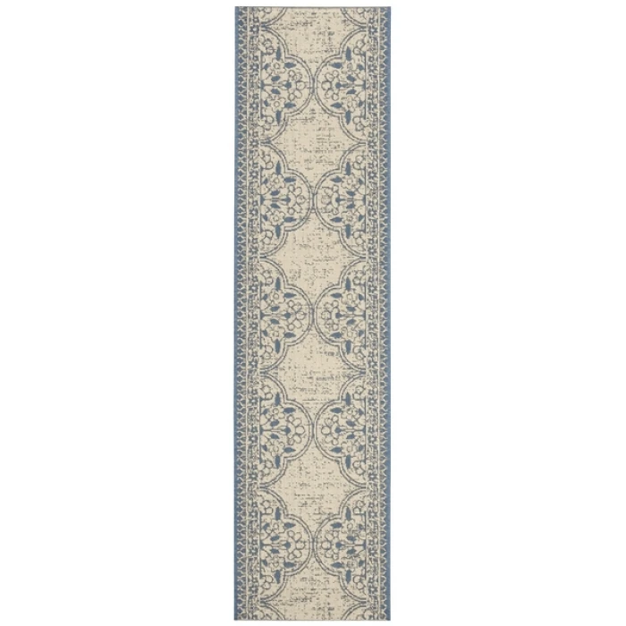 Safavieh Beach House BHS174 Blue / Creme 2'-2" X 6' Runner Area Rug