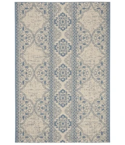 Safavieh Beach House BHS174 Blue / Creme 6'-7" X 9'-2" Rectangle Area Rug