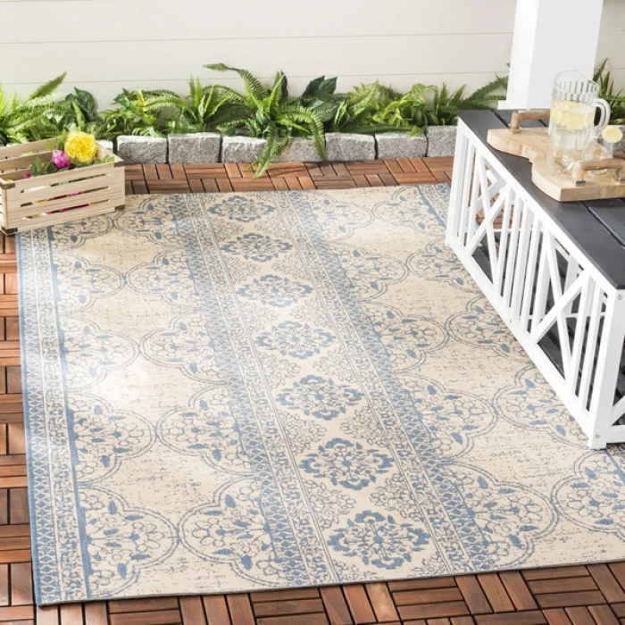 Safavieh Beach House BHS174 Blue / Creme 8' X 10' Rectangle Area Rug