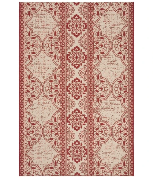 Safavieh Beach House BHS174 Red / Creme 8' X 8' Square Area Rug