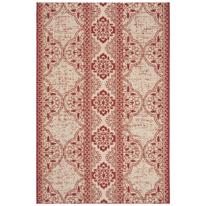 Safavieh Beach House BHS174 Red / Creme 8' X 10' Rectangle Area Rug