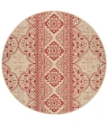 Safavieh Beach House BHS174 Red / Creme 4' X 4' Round Area Rug