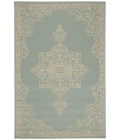 Safavieh Beach House BHS180 Cream / Aqua 2'-2" X 4' Accent Area Rug