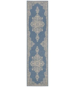 Safavieh Beach House BHS180 Cream / Blue 2'-2" X 10' Runner Area Rug
