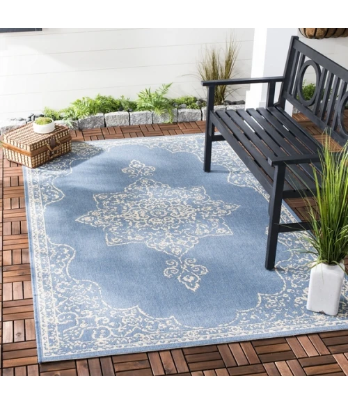 Safavieh Beach House BHS180 Cream / Blue 9' X 12' Rectangle Area Rug