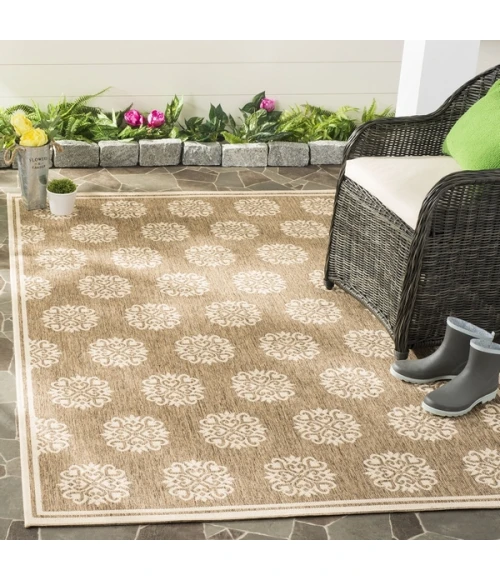 Safavieh Beach House BHS181 Beige / Cream 5'-3" X 7'-6" Rectangle Area Rug