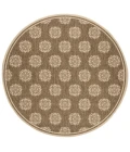 Safavieh Beach House BHS181 Beige / Cream 4' X 4' Round Area Rug