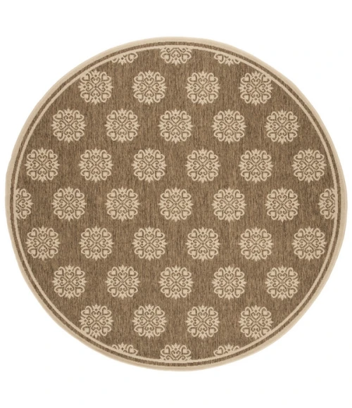Safavieh Beach House BHS181 Beige / Cream 4' X 4' Round Area Rug