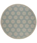 Safavieh Beach House BHS181 Aqua / Cream 8' X 8' Round Area Rug