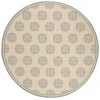 Safavieh Beach House BHS181 Cream / Aqua 8' X 8' Round Area Rug