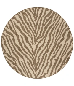 Safavieh Beach House BHS182 Cream / Beige 6'-7" X 6'-7" Round Area Rug