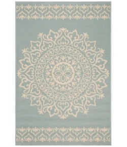 Safavieh Beach House BHS183 Cream / Aqua 3' X 5' Rectangle Area Rug