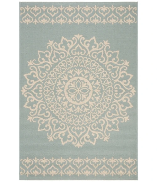 Safavieh Beach House BHS183 Cream / Aqua 3' X 5' Rectangle Area Rug