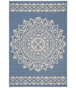 Safavieh Beach House BHS183 Cream / Blue 5'-3" X 7'-6" Rectangle Area Rug