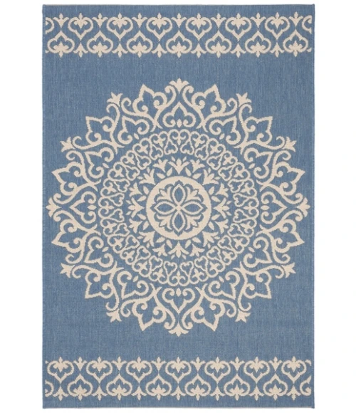 Safavieh Beach House BHS183 Cream / Blue 5'-3" X 7'-6" Rectangle Area Rug