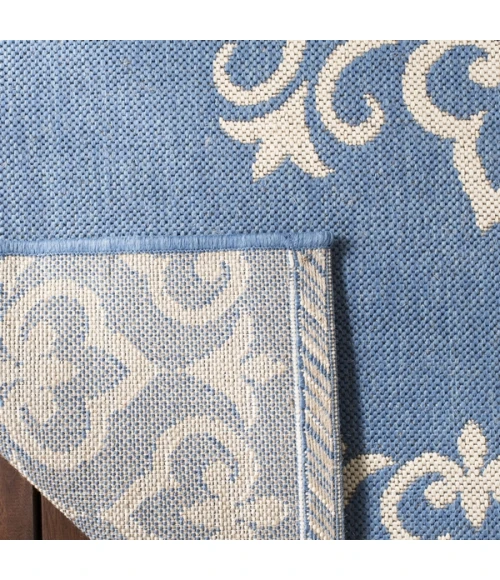 Safavieh Beach House BHS183 Cream / Blue 5'-3" X 7'-6" Rectangle Area Rug