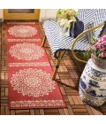 Safavieh Beach House BHS183 Red / Creme 2'-2" X 12' Runner Area Rug