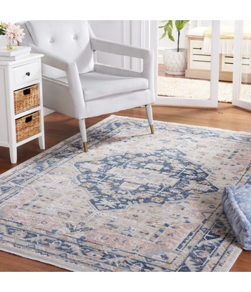 Safavieh Blair Washable BLR200 Beige / Navy 8' X 10' Rectangle Area Rug