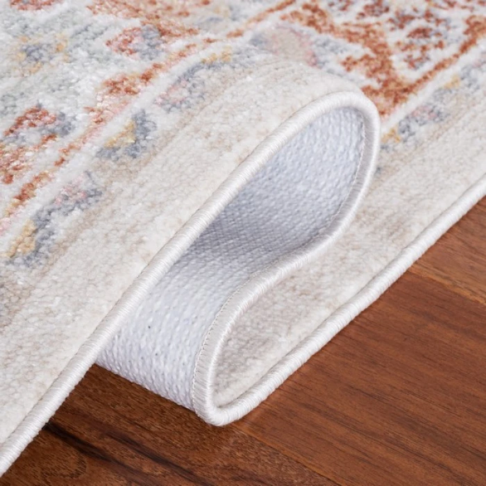 Safavieh Blair Washable BLR202 Beige / Rust 6'-7" X 6'-7" Square Area Rug