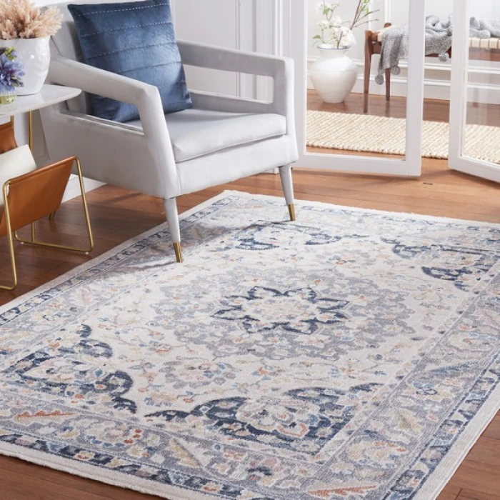Safavieh Blair Washable BLR204 Beige / Grey Navy 8' X 10' Rectangle Area Rug