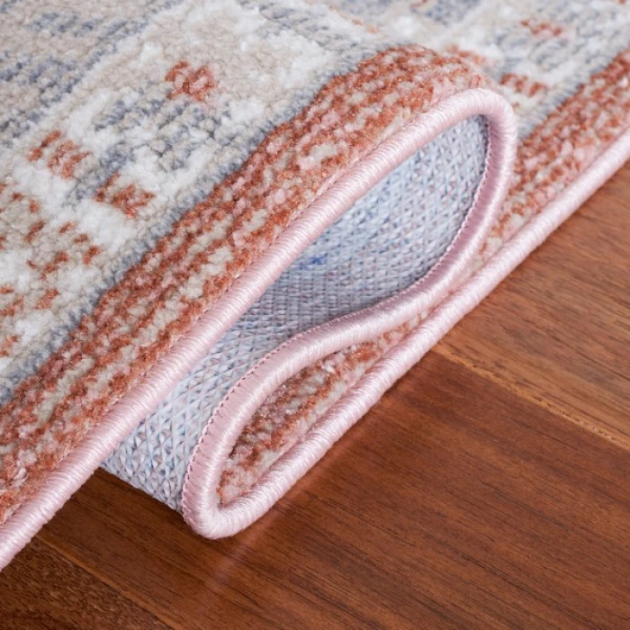 Safavieh Blair Washable BLR206 Rose / Grey 6'-7" X 6'-7" Round Area Rug