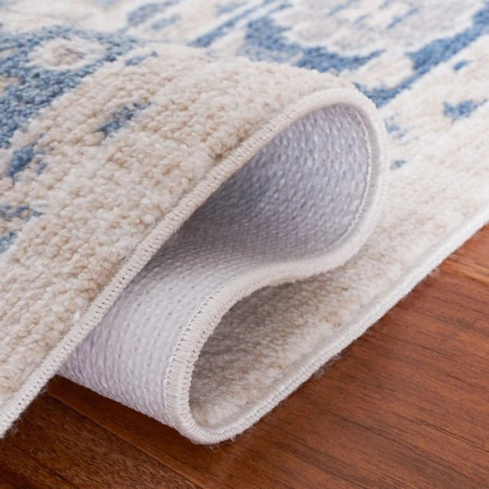 Safavieh Blair Washable BLR208 Beige / Grey Blue 5'-3" X 7'-6" Rectangle Area Rug