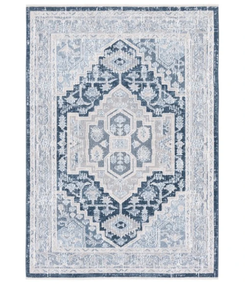 Safavieh Blair Washable BLR210 Beige / Navy 5'-3" X 7'-6" Rectangle Area Rug