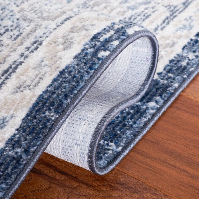 Safavieh Blair Washable BLR210 Beige / Navy 6'-7" X 6'-7" Square Area Rug