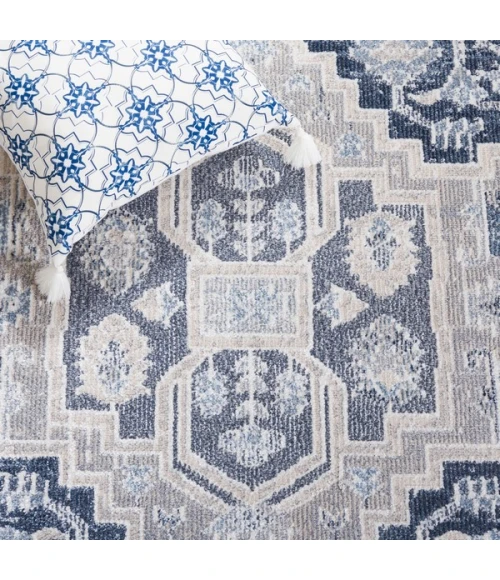 Safavieh Blair Washable BLR210 Beige / Navy 6'-7" X 6'-7" Square Area Rug