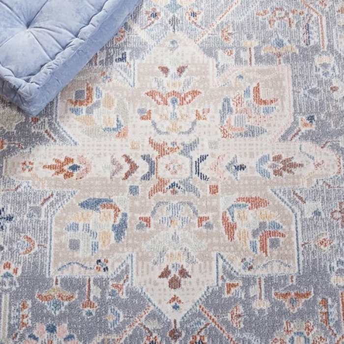 Safavieh Blair Washable BLR212 Beige / Blue 2'-2" X 8' Runner Area Rug
