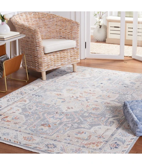 Safavieh Blair Washable BLR212 Beige / Blue 4' X 6' Rectangle Area Rug