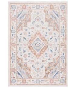 Safavieh Blair Washable BLR214 Beige / Rust 4' X 6' Rectangle Area Rug