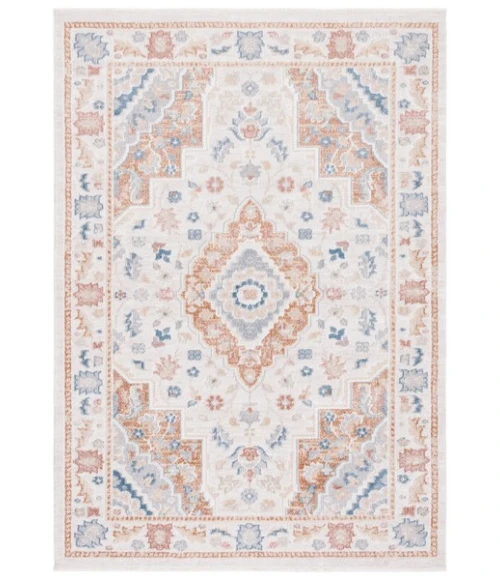 Safavieh Blair Washable BLR214 Beige / Rust 4' X 6' Rectangle Area Rug