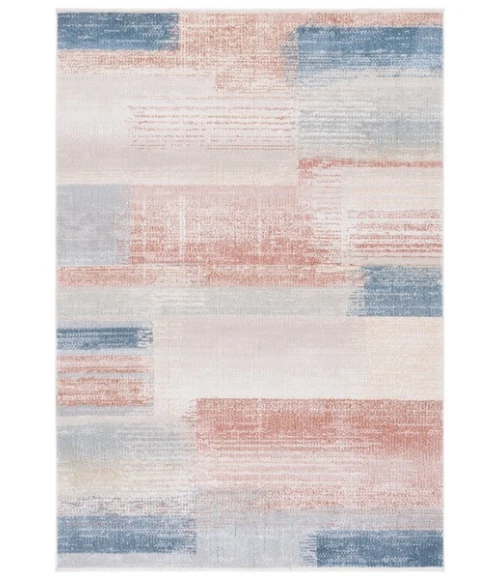 Safavieh Blair Washable BLR216 Beige / Blue Rust 5'-3" X 7'-6" Rectangle Area Rug