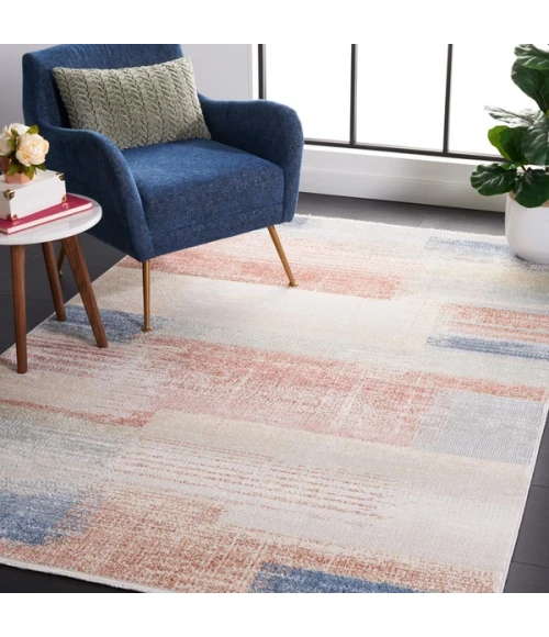 Safavieh Blair Washable BLR216 Beige / Blue Rust 5'-3" X 7'-6" Rectangle Area Rug