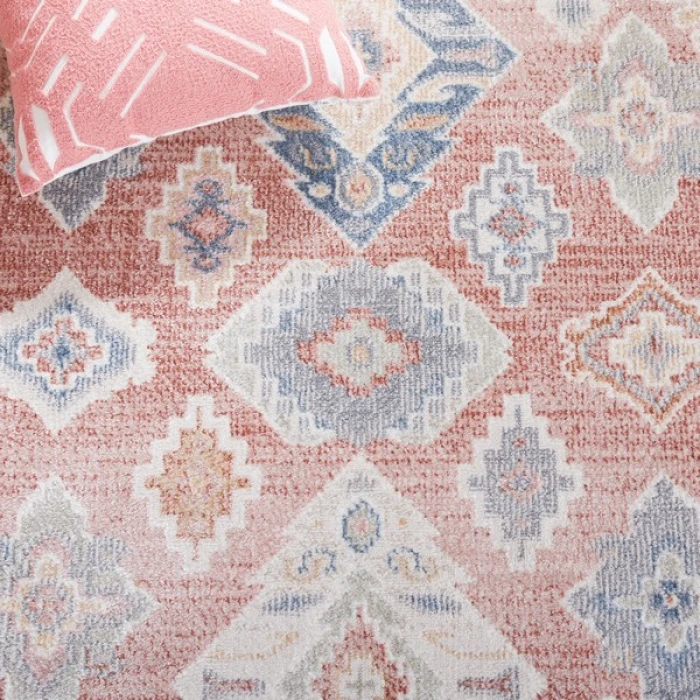 Safavieh Blair Washable BLR218 Rose / Blue 6'-7" X 6'-7" Square Area Rug