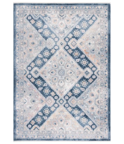 Safavieh Blair Washable BLR220 Grey / Navy 4' X 6' Rectangle Area Rug