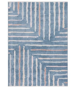 Safavieh Blair Washable BLR222 Blue / Multi 5'-3" X 7'-6" Rectangle Area Rug