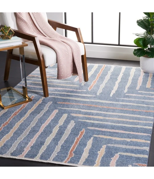 Safavieh Blair Washable BLR222 Blue / Multi 5'-3" X 7'-6" Rectangle Area Rug