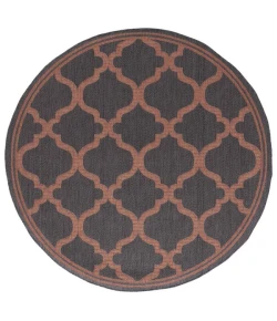 Safavieh Bermuda BMU810 Charcoal / Rust 6'-7" X 6'-7" Round Area Rug