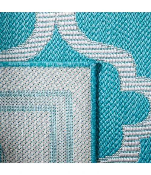 Safavieh Bermuda BMU810 Aqua / Grey 2' X 8' Runner Area Rug