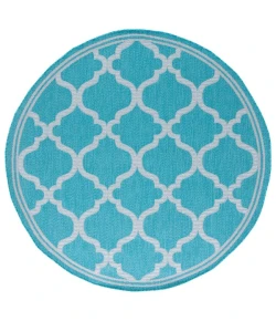 Safavieh Bermuda BMU810 Aqua / Grey 6'-7" X 6'-7" Round Area Rug