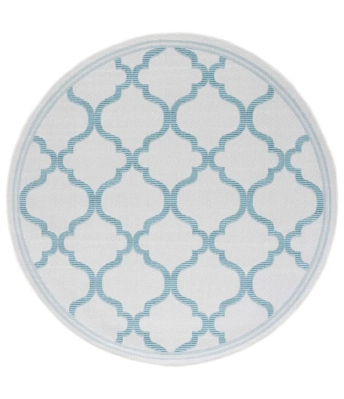 Safavieh Bermuda BMU810 Beige / Aqua 6'-7" X 6'-7" Round Area Rug
